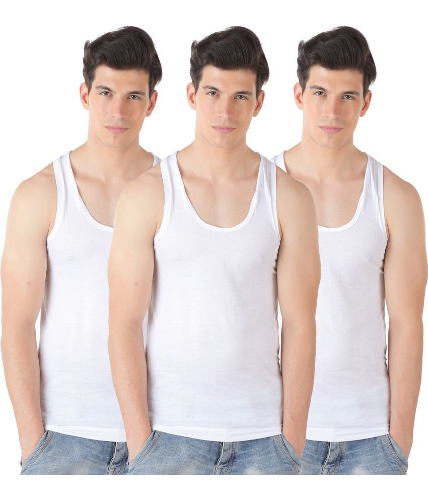     			TT Pack of 3 Cotton Basic Vest For Men ( White )