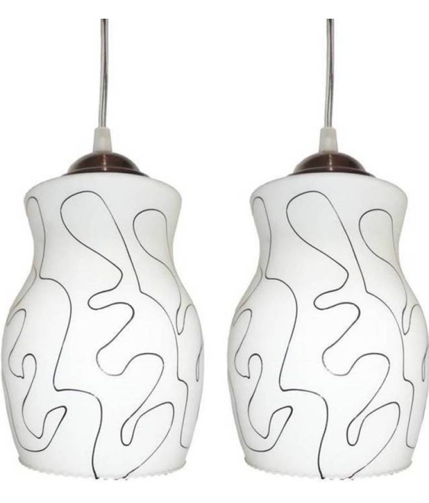     			VAGalleryKing Glass Hanging Light White - Pack of 2