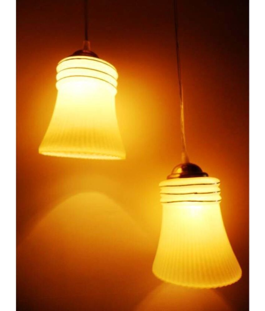     			VAGalleryKing Glass Hanging Light White - Pack of 2