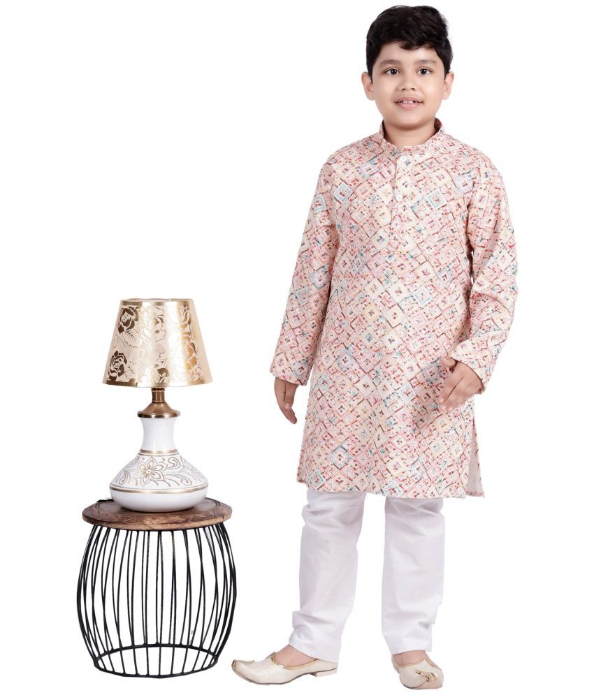     			s muktar garments Baby Boys Rayon Ethnic - Pattern Kurta Pyjama Set ( Off White , Pack of 1 )