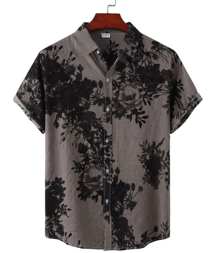     			AAPSKA Poly Cotton Regular Fit Printed Half Sleeves Men's Casual Shirt - Black ( Pack of 1 )