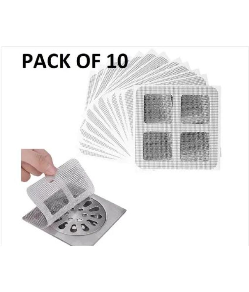     			Drain Hair Catcher(Pack Of 10) Waterproof Mesh Stickers for Bathroom Accessories Hair Wash Basin