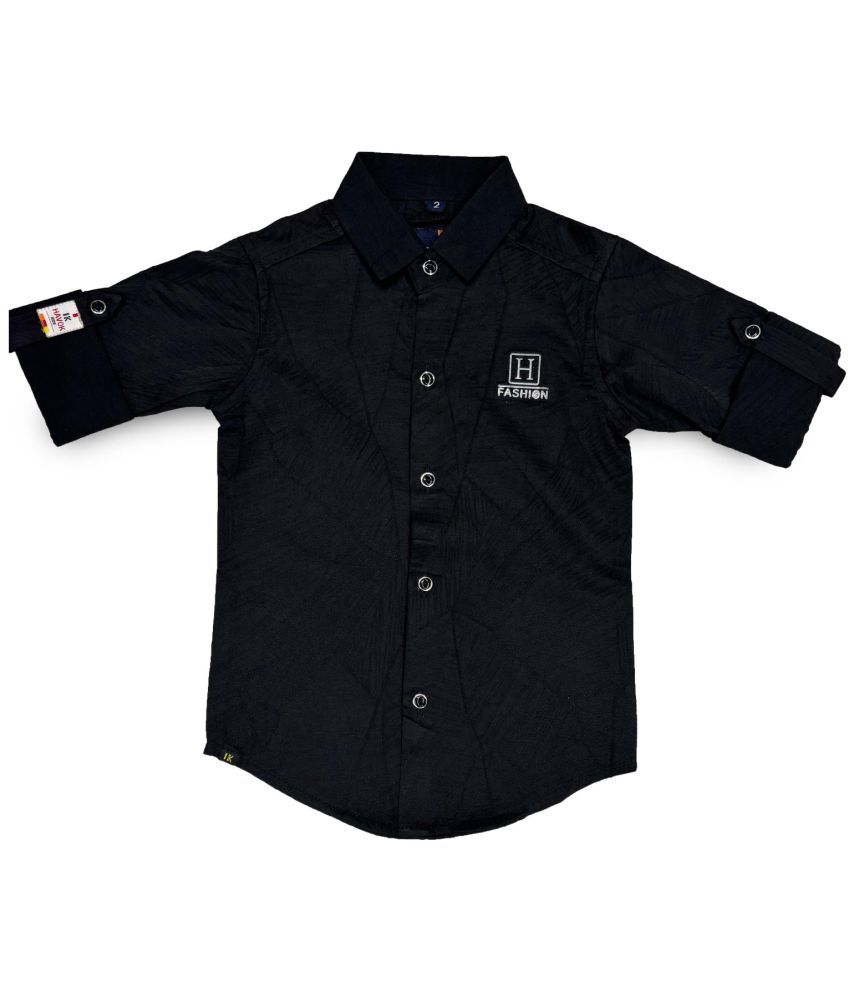     			HAVOK KIDS Pack of 1 Boys 100% Cotton Full Sleeves Shirt ( Black )