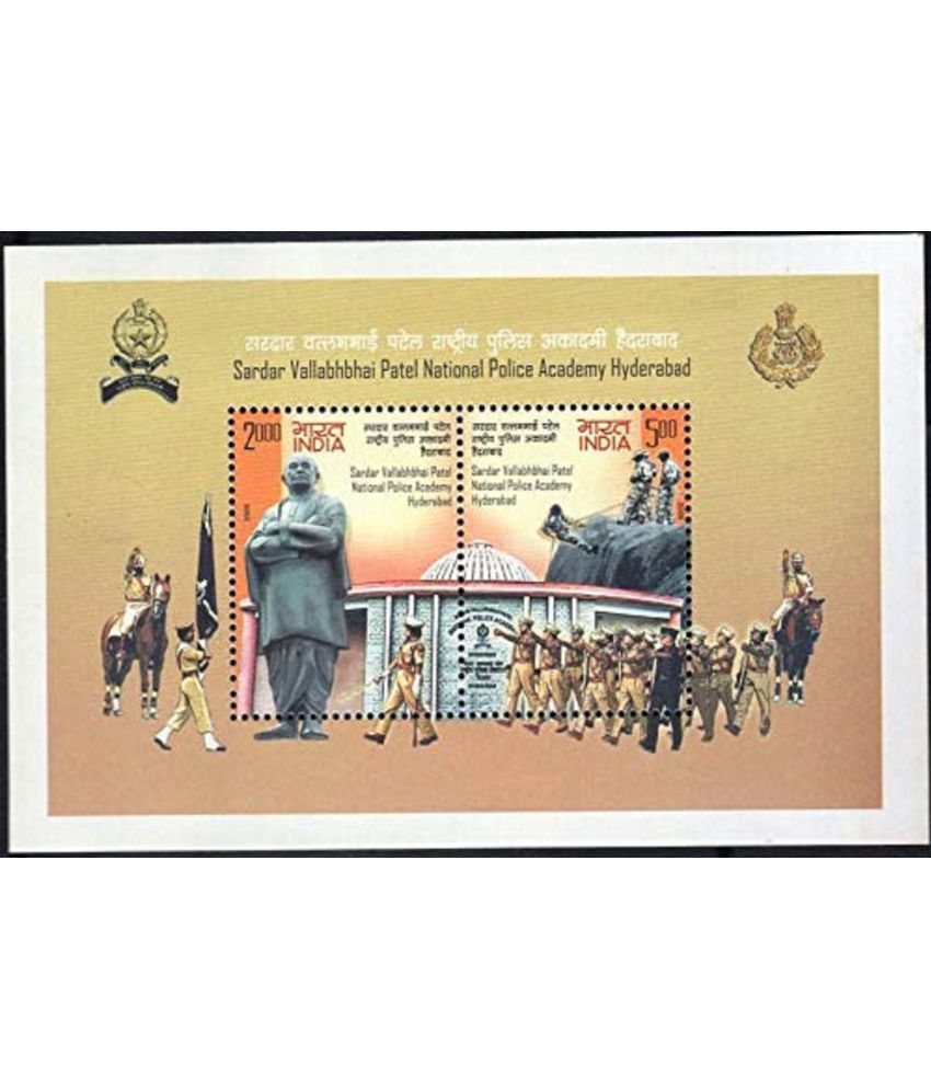     			India Miniature Stamp Sheet of Sardar Vallabhbhai Patel National Police Academy Hyderabad 2008 Mint Unhinged