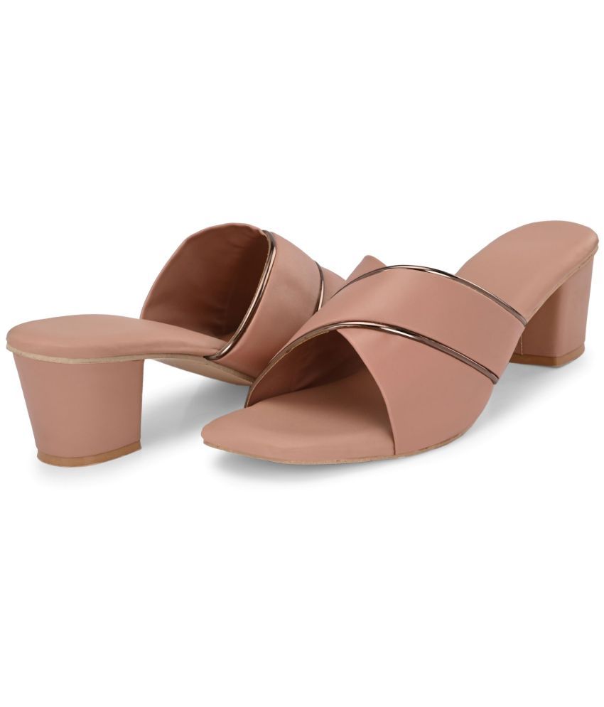     			Ravis Peach Women's Slip On Heels