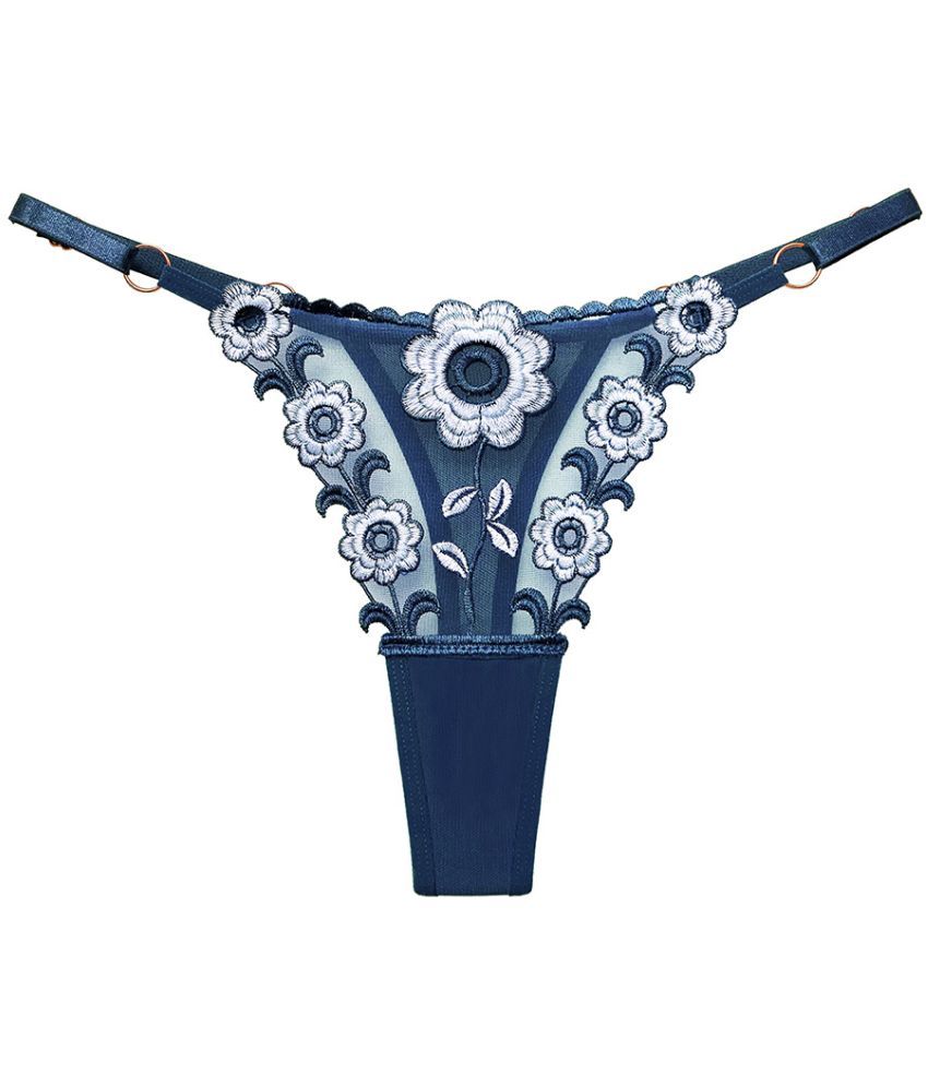     			Talgo Pack of 1 Poly Crepe Thongs For Women ( Navy Blue )