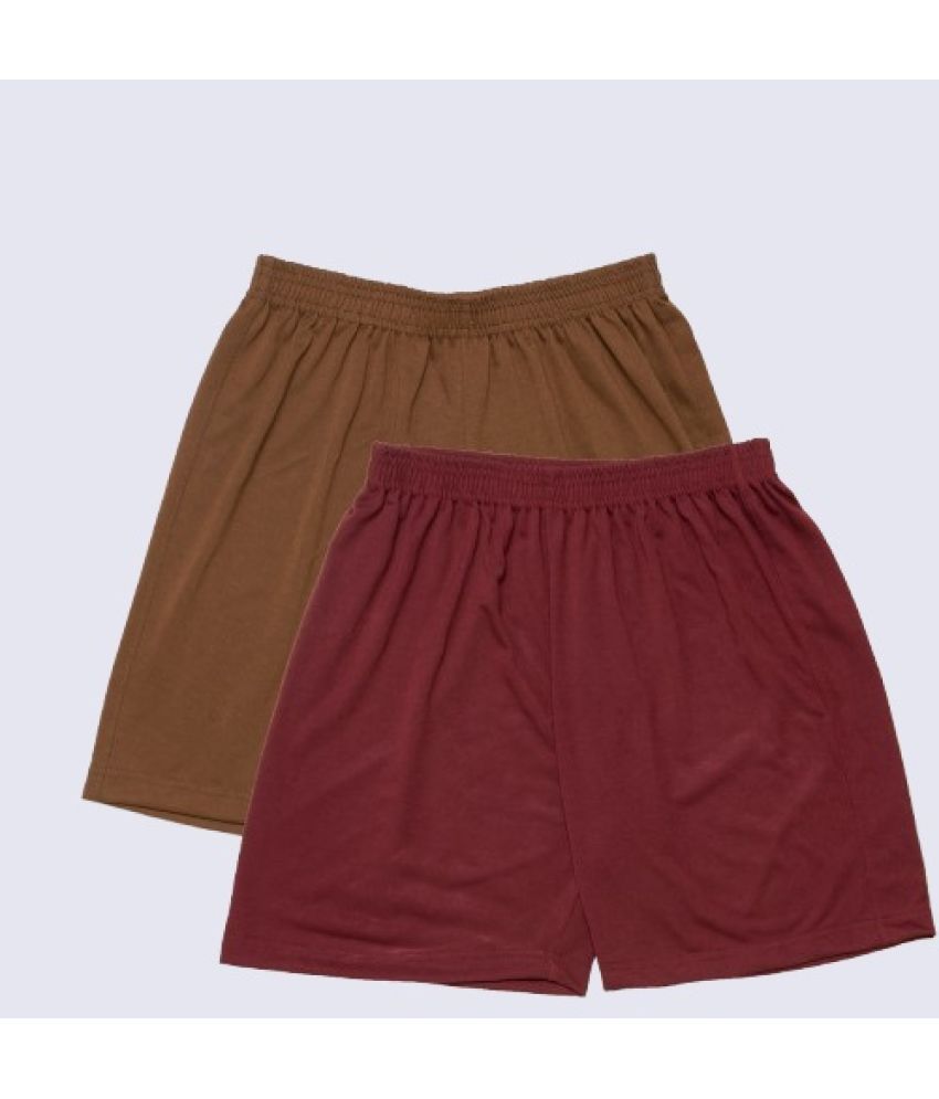     			powermerc Poly Cotton Hot Pants - Brown Pack of 2