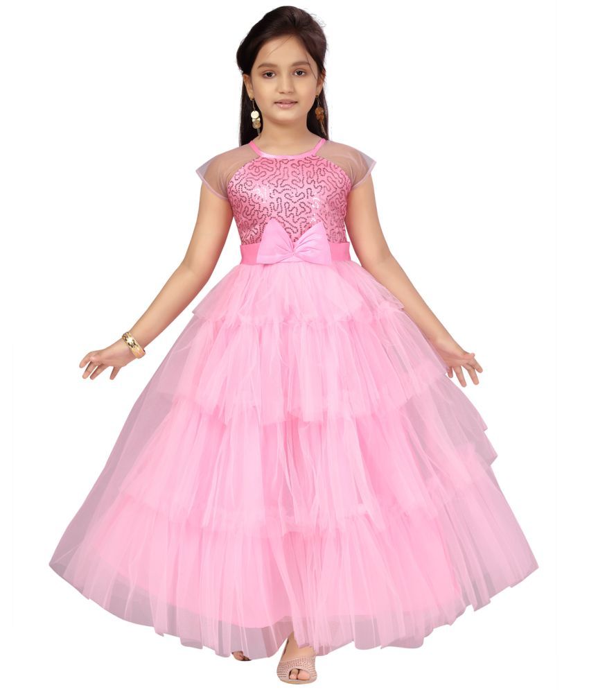     			Aarika Nylon Gown For Girls ( Pack of 1 , Pink )