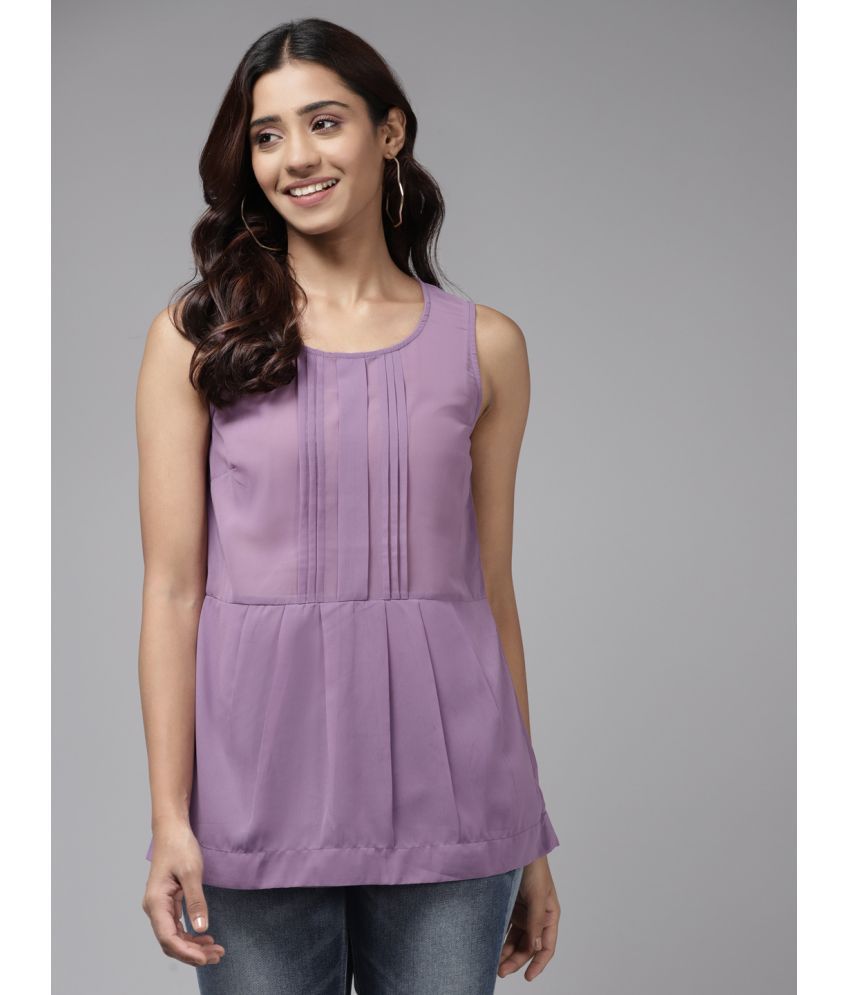     			Aarika Purple Georgette Women's Regular Top ( Pack of 1 )