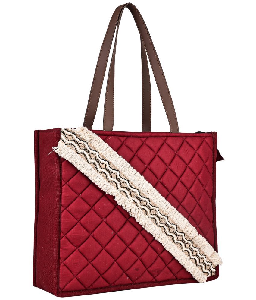     			ENSAC Tote Bag Cotton Set of 1 ( Maroon )