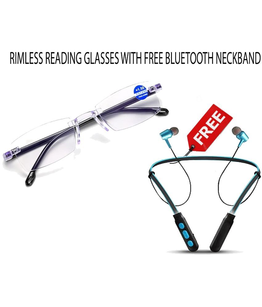     			THMT Square Rimless Reading Glasses