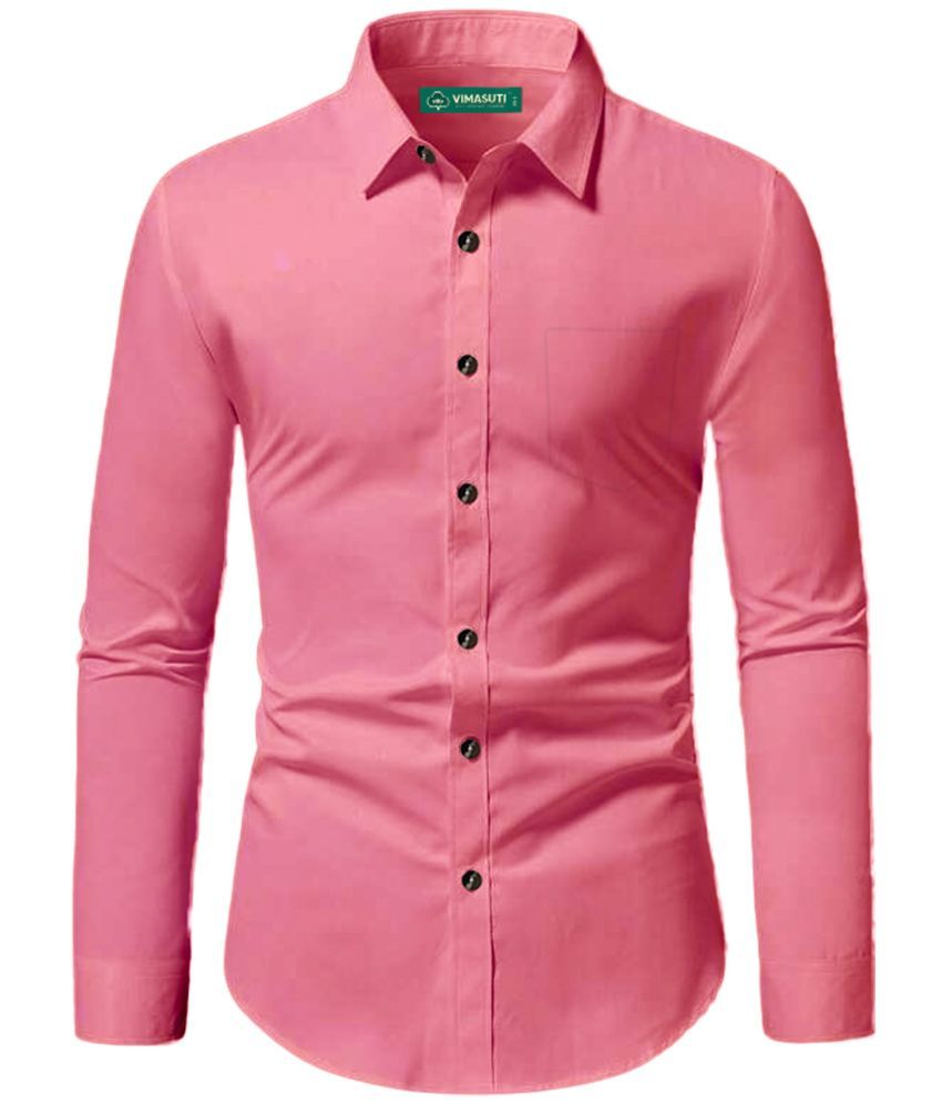     			VIMASUTI Cotton Blend Slim Fit Solids Full Sleeves Men's Casual Shirt - Peach ( Pack of 1 )