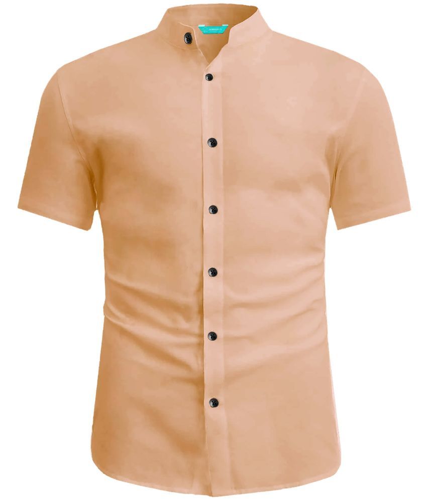     			VIMASUTI Cotton Blend Slim Fit Solids Half Sleeves Men's Casual Shirt - Orange ( Pack of 1 )