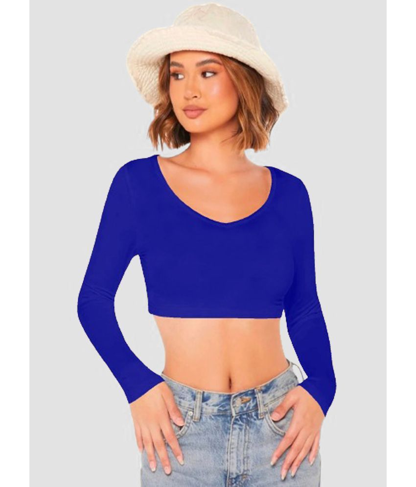     			Dream Beauty Fashion Blue Polyester Women's Crop Top ( Pack of 1 )