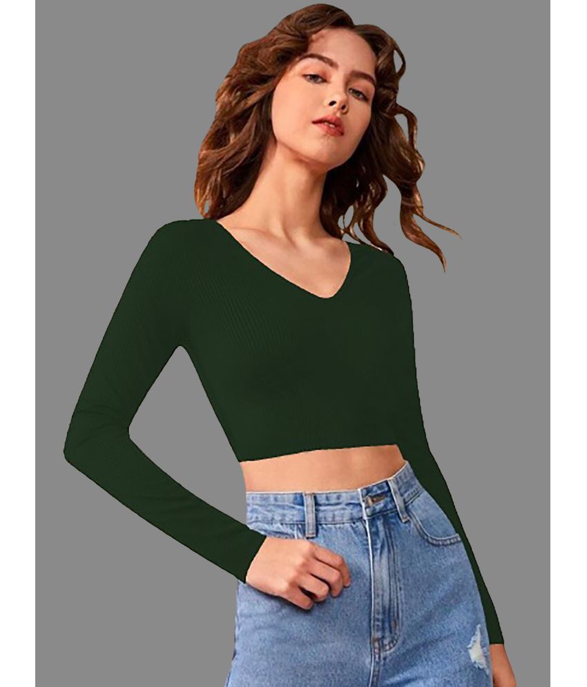     			Dream Beauty Fashion Green Polyester Women's Crop Top ( Pack of 1 )