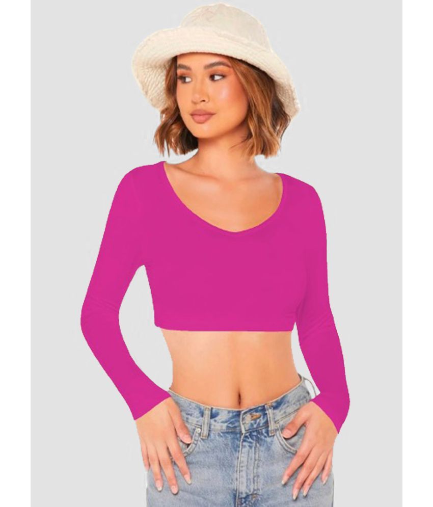     			Dream Beauty Fashion Pink Polyester Women's Crop Top ( Pack of 1 )