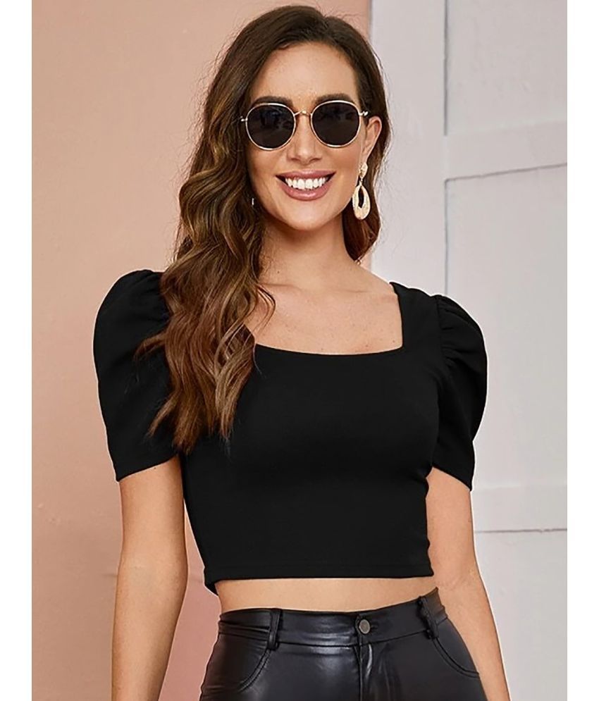     			Istyle Can Black Polyester Women's Crop Top ( Pack of 1 )