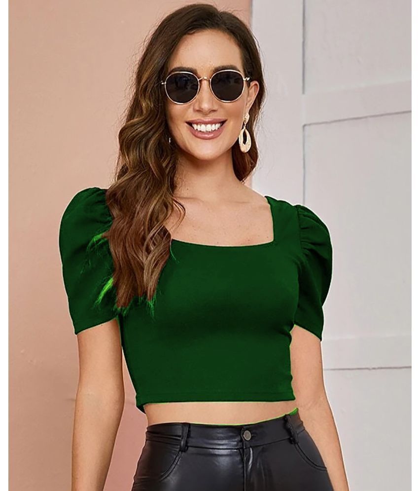     			Istyle Can Green Polyester Women's Crop Top ( Pack of 1 )