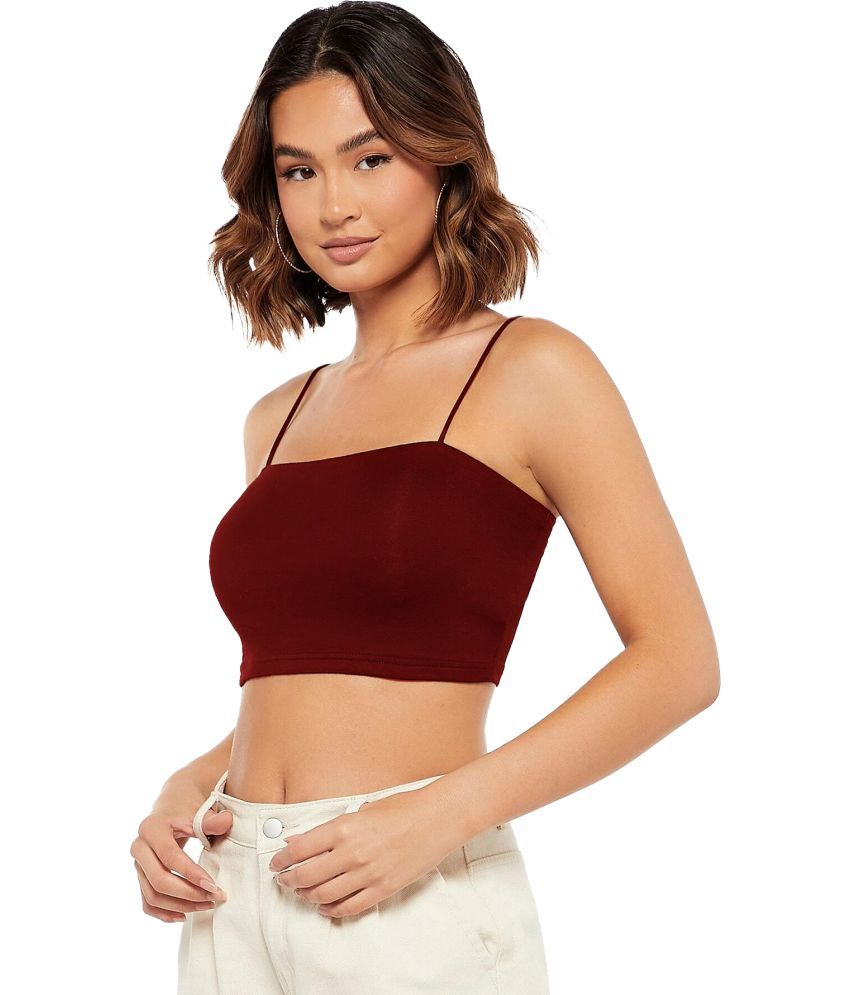     			Istyle Can Maroon Cotton Blend Women's Crop Top ( Pack of 1 )