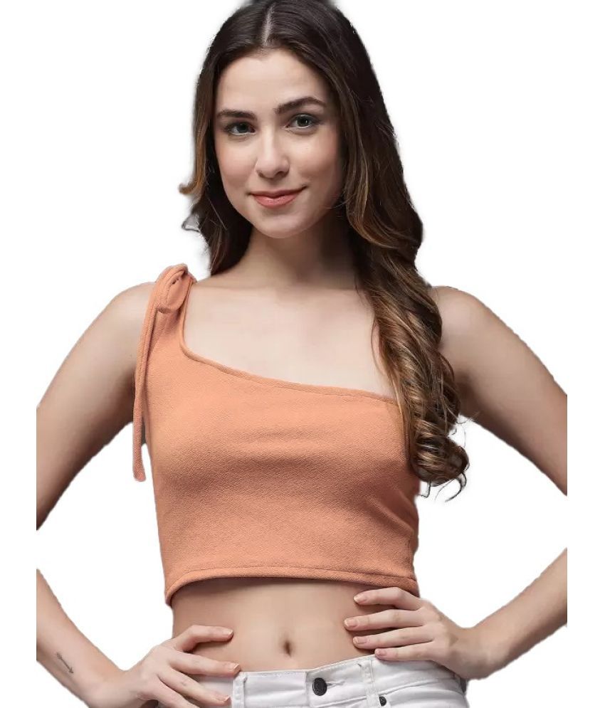     			Istyle Can Orange Lycra Women's Crop Top ( Pack of 1 )