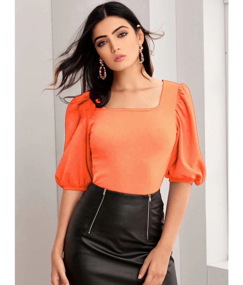     			Istyle Can Orange Polyester Women's Regular Top ( Pack of 1 )