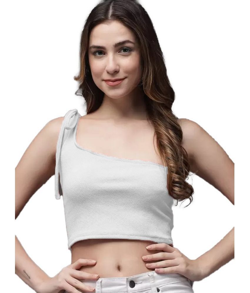     			Istyle Can White Lycra Women's Crop Top ( Pack of 1 )