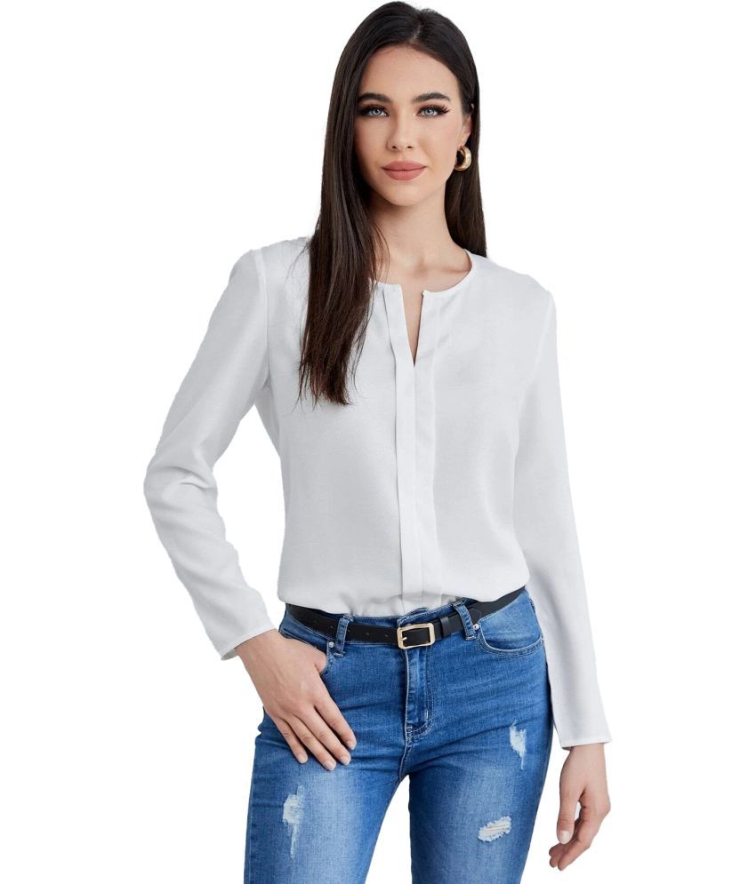     			Istyle Can White Polyester Women's Regular Top ( Pack of 1 )