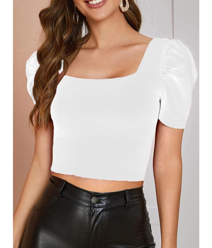     			Istyle Can White Polyester Women's Crop Top ( Pack of 1 )