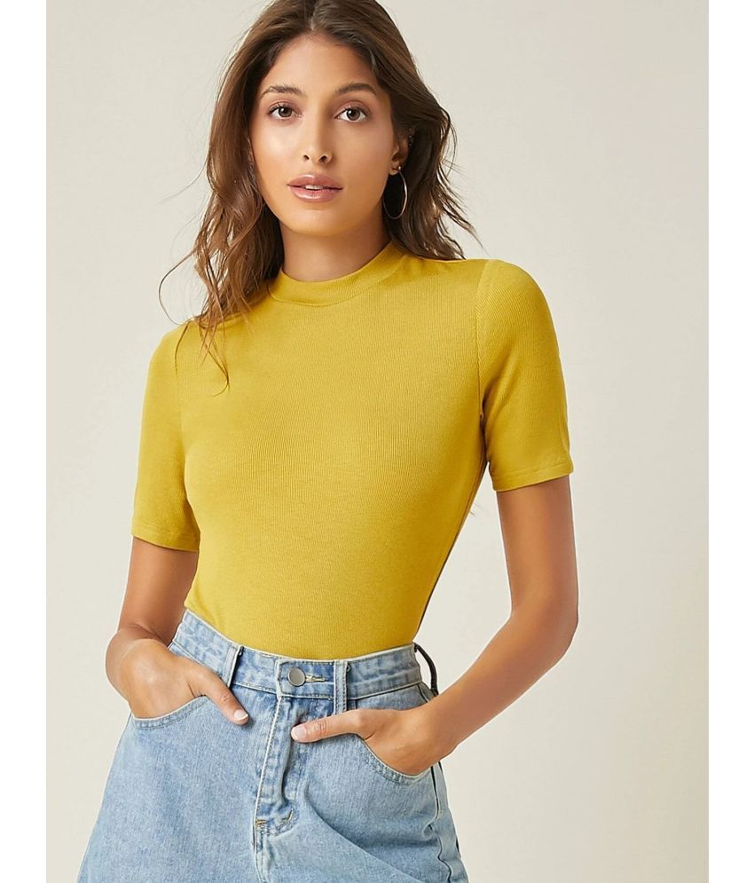     			Istyle Can Yellow Cotton Blend Women's Regular Top ( Pack of 1 )