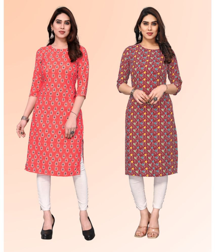     			KETAKI FASHION Pack of 2 Crepe Printed Straight Women's Kurti - ( Multicoloured )