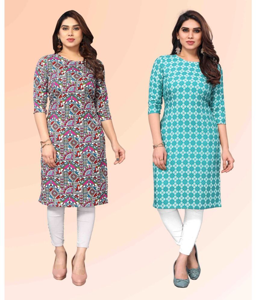     			KETAKI FASHION Pack of 2 Crepe Printed Straight Women's Kurti - ( Multicoloured )