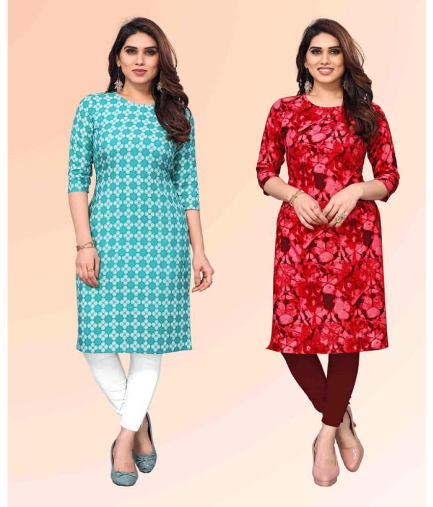     			KETAKI FASHION Pack of 2 Crepe Printed Straight Women's Kurti - ( Multicoloured )