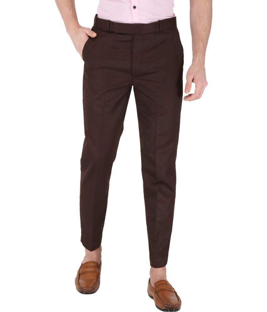     			KS Fashion Regular Flat Men's Formal Trouser - Brown ( Pack of 1 )