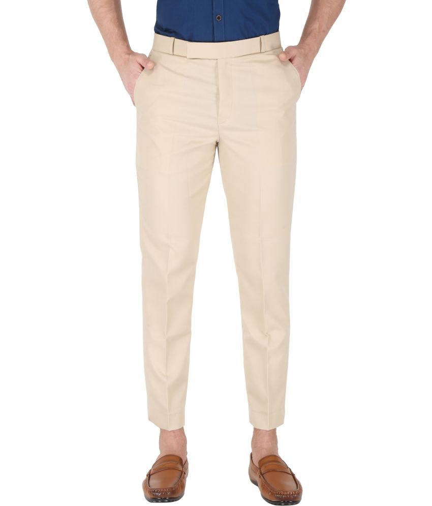     			KS Fashion Regular Flat Men's Formal Trouser - Cream ( Pack of 1 )