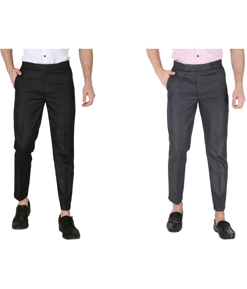     			KS Fashion Regular Flat Men's Formal Trouser - Black ( Pack of 1 )