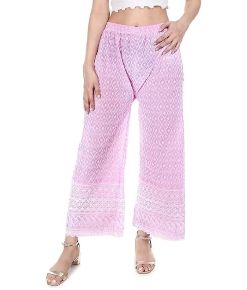     			Riza Collections Pack of 1 Cotton Straight Women's Palazzos ( Pink )