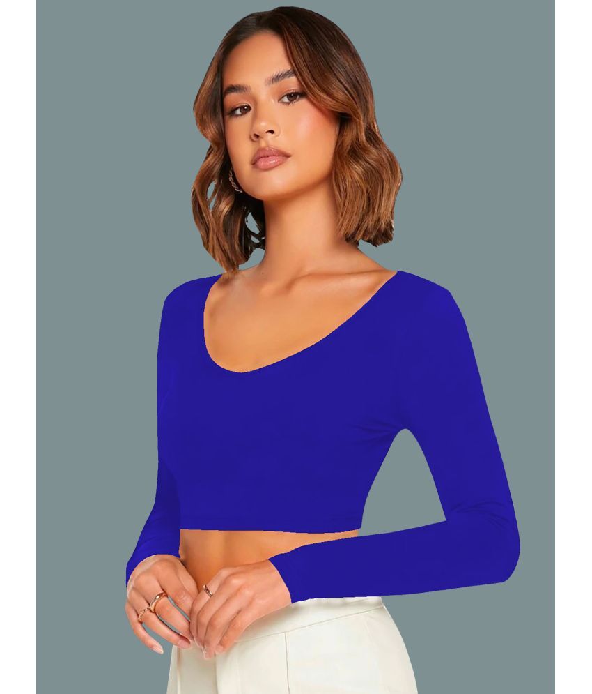     			Dream Beauty Fashion Blue Polyester Women's Crop Top ( Pack of 1 )