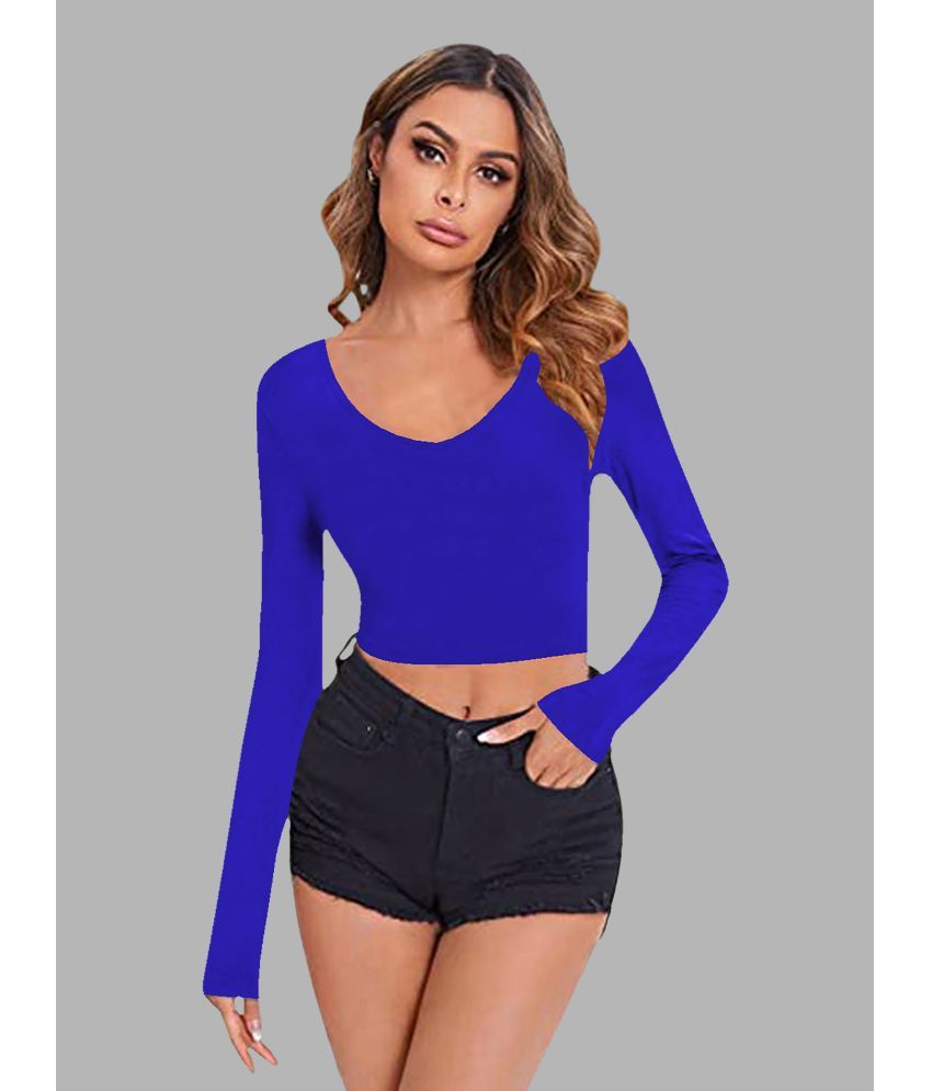     			Dream Beauty Fashion Blue Polyester Women's Crop Top ( Pack of 1 )