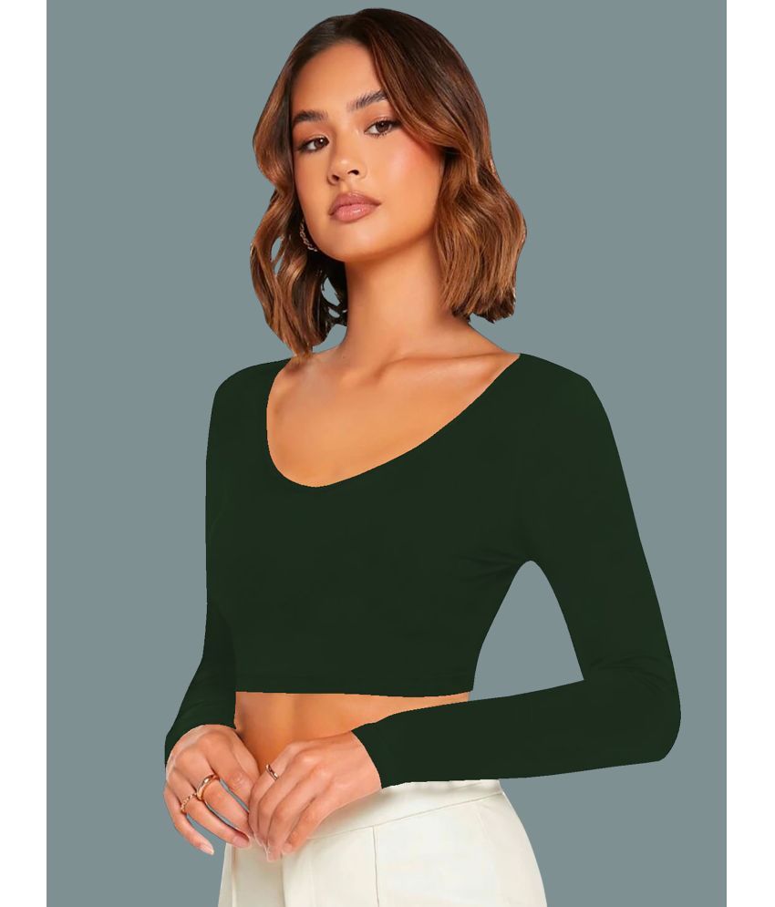     			Dream Beauty Fashion Green Polyester Women's Crop Top ( Pack of 1 )