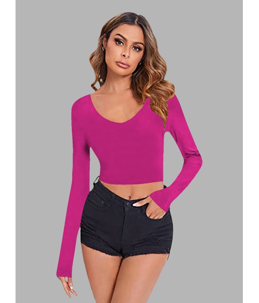     			Dream Beauty Fashion Pink Polyester Women's Crop Top ( Pack of 1 )