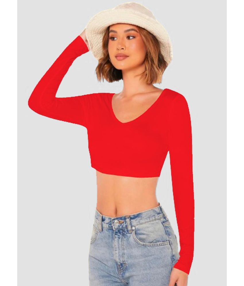     			Dream Beauty Fashion Red Polyester Women's Crop Top ( Pack of 1 )