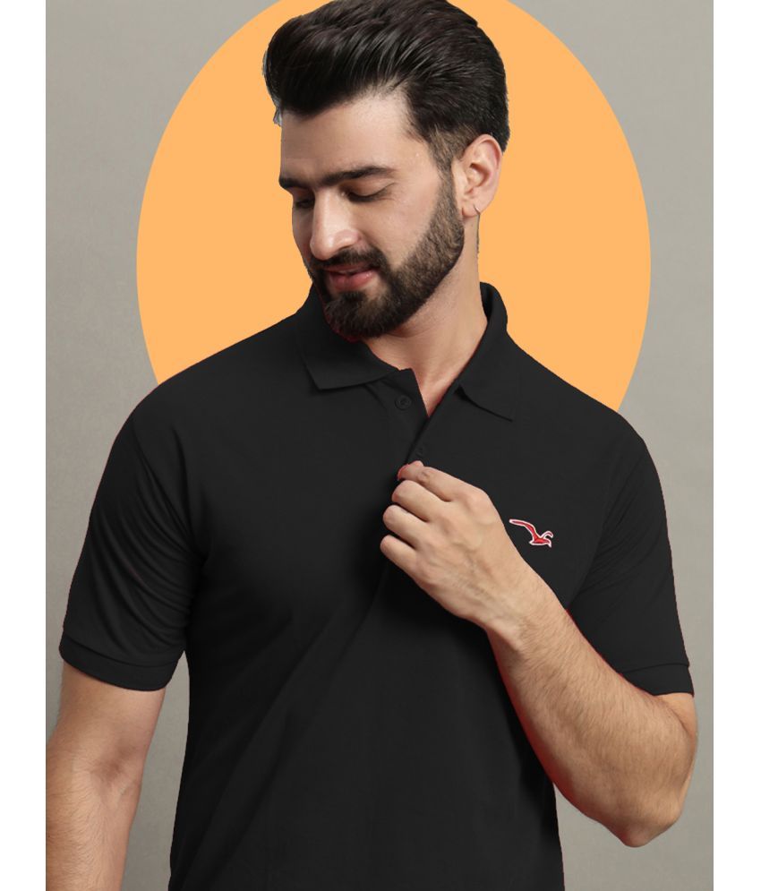     			GET GOLF Pack of 1 Cotton Blend Regular Fit Solid Half Sleeves Men's Polo T Shirt ( Black )