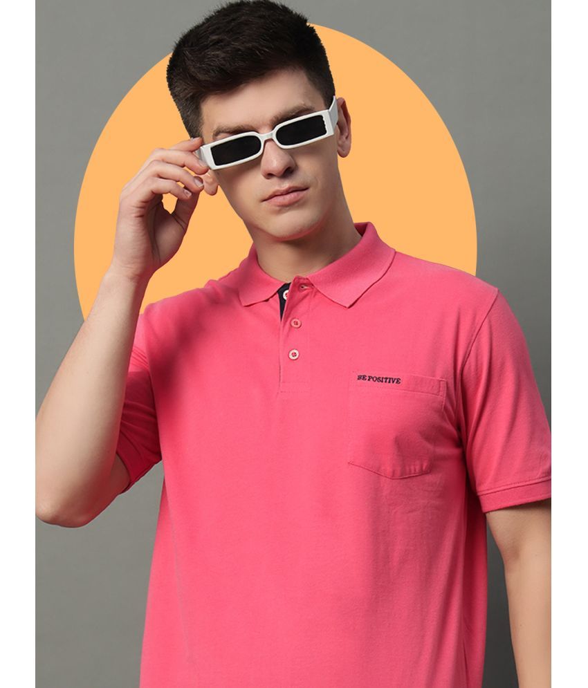     			GET GOLF Pack of 1 Cotton Blend Regular Fit Solid Half Sleeves Men's Polo T Shirt ( Pink )