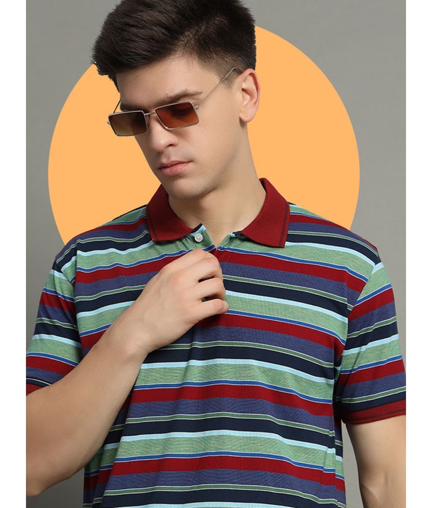     			GET GOLF Pack of 1 Cotton Blend Regular Fit Striped Half Sleeves Men's Polo T Shirt ( Multicolor )