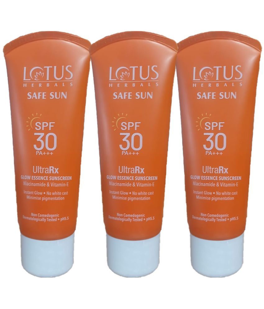     			Lotus Herbals Sunscreen - Spf 50 Pa++++ Safe Sun Ultrarx Sunscreen Spf-50,Ss1 50g, (Pack of 3)