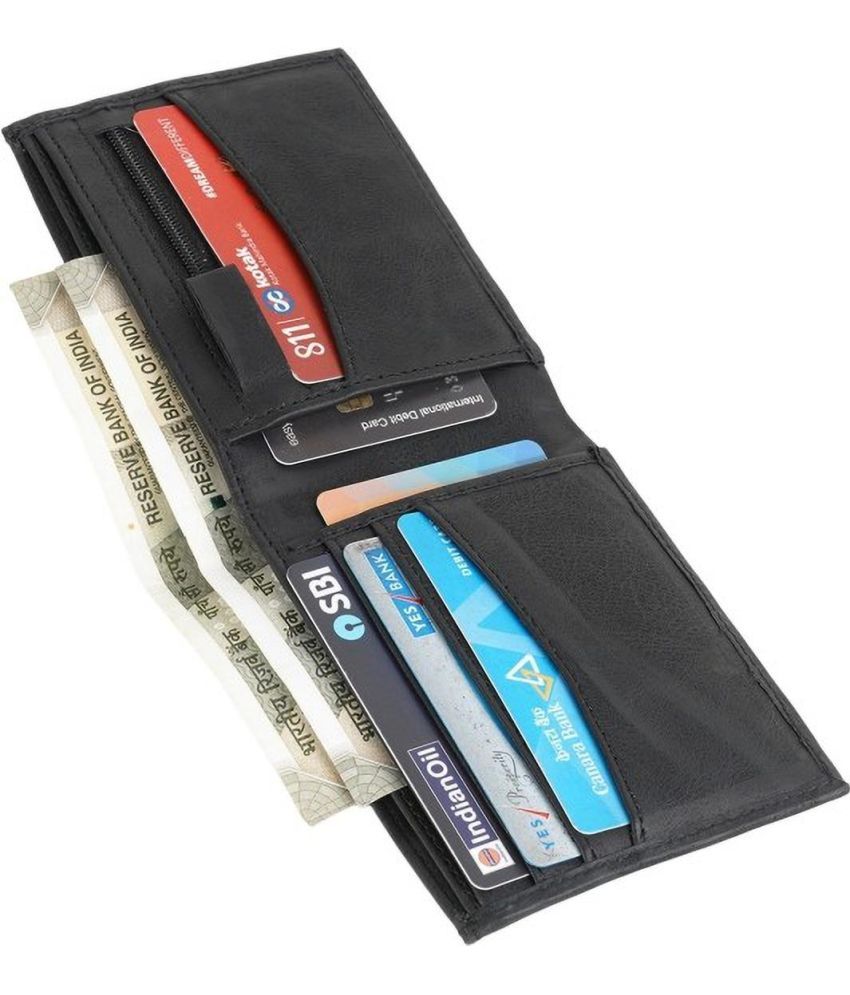     			Sonrisa PU Solid Men's Regular Wallet With 9 Slots For Card ( Black , Pack of 1 )