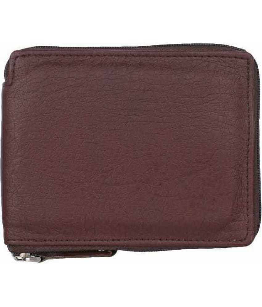     			Sonrisa PU Solid Men's Regular Wallet With 10 Slots For Card ( Brown , Pack of 1 )