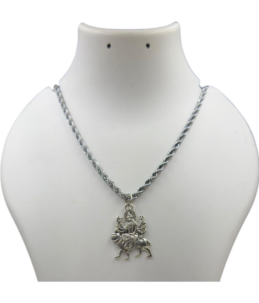     			AKLINA Silver Religious Pendant With Chain ( Pack of 1 )