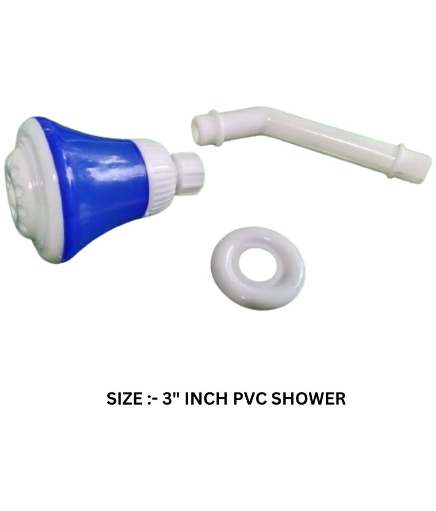     			COSVIT 3" PVC Blue Deluxe Shower with 7" Arm Plastic (ABS) Overhead Shower