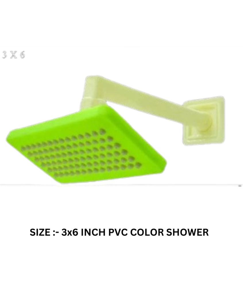     			COSVIT 3x6" PVC Green Feny Shower with 9" Arm Plastic (ABS) Overhead Shower